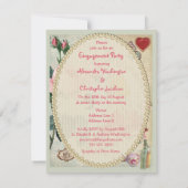 Invitation Alice en partie de fiançailles de collage de roses (Dos)