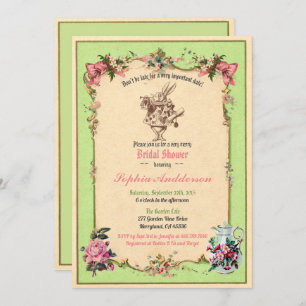 Invitation Alice en vert nuptiale d'invitation de douche du