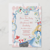 Invitation Alice enchantée colorée au pays des merveilles Ann (Devant)