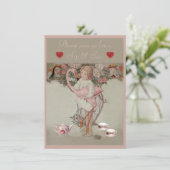 Invitation Alice et Flamant rose rose Sip & Voir Baby shower (Debout devant)