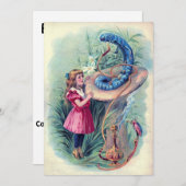 Invitation Alice et la Caterpillar (Devant / Derrière)