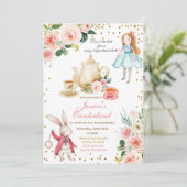 Invitation  Alice et Rabbit Anniversaire Tea Party  (Debout devant)