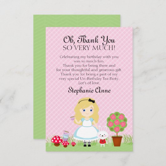 Invitation Alice et sa soirée à thé (Devant / Derrière)