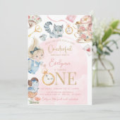 Invitation Alice In Wonderland 1er anniversaire Tea Party (Debout devant)