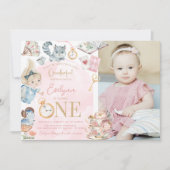 Invitation Alice In Wonderland 1er anniversaire Tea Party (Devant)