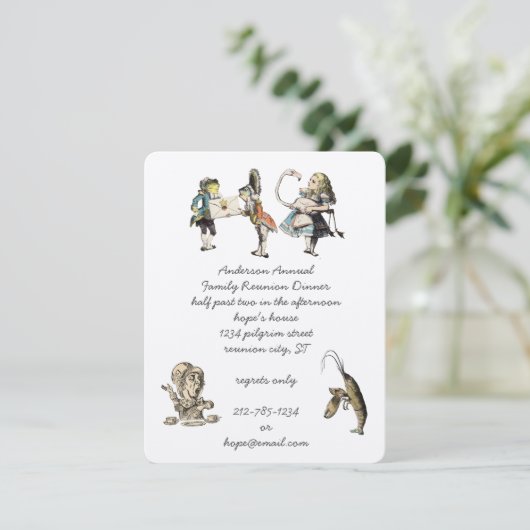 Invitation Alice In Wonderland Diner Party (Debout devant)