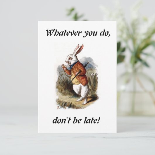 Invitation Alice - Lapin blanc (Debout devant)