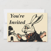 Invitation Alice Lapin Blanc Classique Wonderland (Devant)