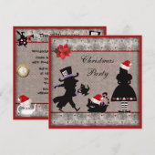 Invitation Alice, Mad Hatter et Cheshire Cat Christmas Party (Devant / Derrière)