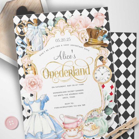 Invitation Alice mad hatter merveilleland tea party 1er anniv