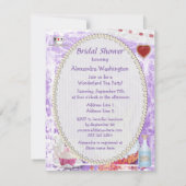 Invitation Alice mignonne en collage de Fête de la mariée du (Dos)