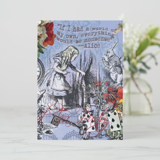 Invitation Alice nonsense rideau merveilleux - Bleu (Debout devant)