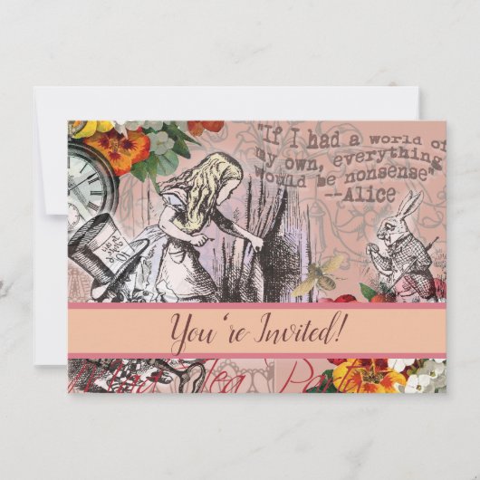 Invitation Alice rideau absurde merveilleuse (Devant)