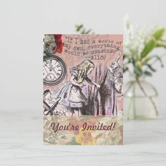 Invitation Alice rideau absurde merveilleuse (Debout devant)