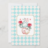 Invitation Alice Rose Bleu Dans L'Onederland 1er Anniversaire (Dos)