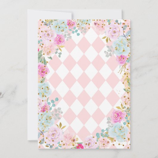 Invitation Alice Tea Party premier anniversaire Whimsal Invit (Dos)