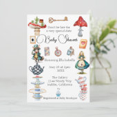 Invitation Alice Tea Party Thème (Debout devant)