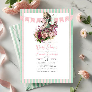 Invitation Alice Vintage Whimsical dans le Baby shower Wonder
