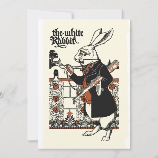 Invitation Alice White Rabbit Classic Wonderland (Dos)