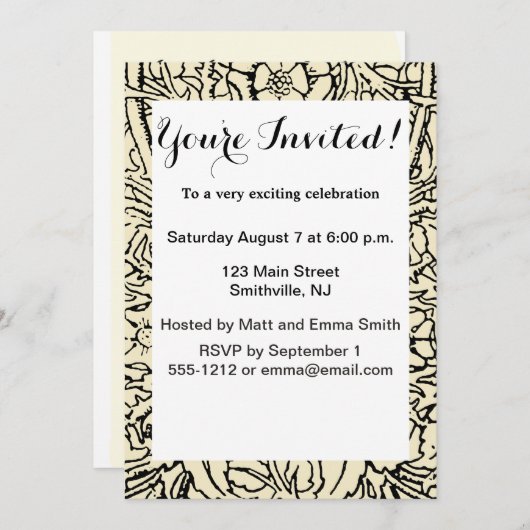 Invitation Alice White Rabbit Classic Wonderland (Devant / Derrière)