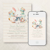 Invitation Alice Wonderland Lapin Blanc Anniversaire