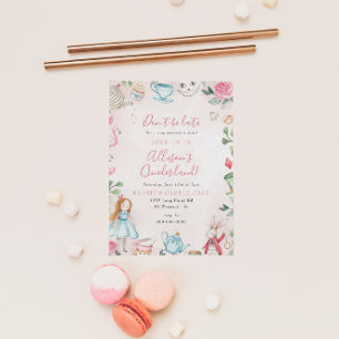 Invitation Alice Wonderland Par-Tea Girl Fête d'anniversaire