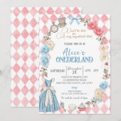 Invitation Alice's Onederland, Première fête de la fille (Devant / Derrière)