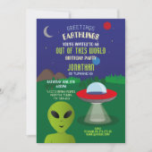 Invitation Alien Anniversaire  Espace d'invasion Aliens (Devant)