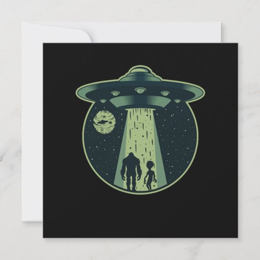 Invitation Alien Bigfoot Sasquatch OVNI Enlèvement Aliens Cad (Devant)