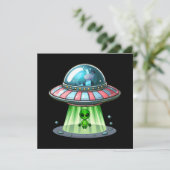 Invitation Alien enlevant une vache (Debout devant)