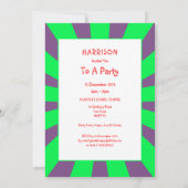 Invitation Alien Espace Extérieur Enfants S'amuser Jolie fête (Dos)