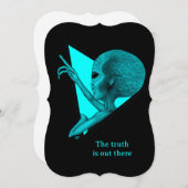 Invitation Alien gris, la vérité est là (Devant / Derrière)