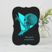 Invitation Alien gris, la vérité est là (Debout devant)