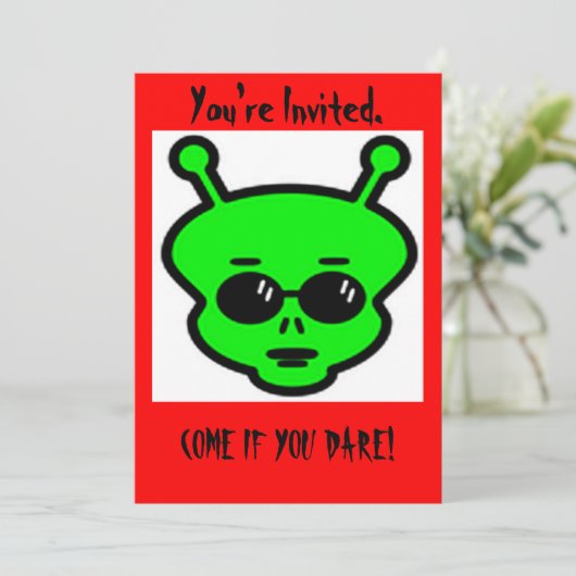 Invitation Alien Halloween (Debout devant)