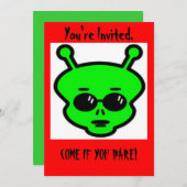 Invitation Alien Halloween (Devant / Derrière)