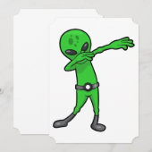 Invitation alien halloween dabbing (Devant / Derrière)