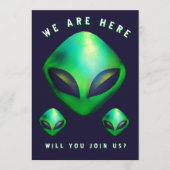 Invitation Alien Heads 40th Birthday Party (Devant)