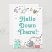 Invitation Alien Hello Down There Card (Devant / Derrière)
