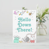 Invitation Alien Hello Down There Card (Debout devant)