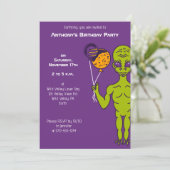 Invitation Alien spatial avec Balloons Planet Anniversaire (Debout devant)