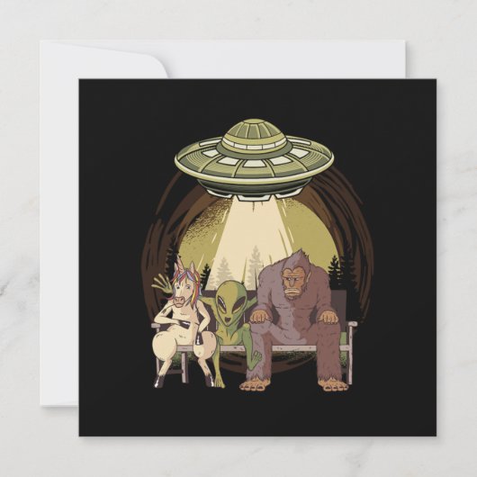 Invitation Alien Unicorn Bigfoot Aliens UFO Believer Cadeau (Devant)