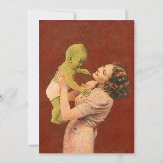 Invitation Alien vintage bébé (Devant)