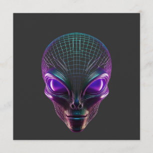 Invitation Alien Violet Avec Des Yeux Lumineux