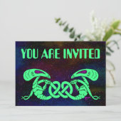 Invitation Aliens liés (Aliens et noeud celtique) (Debout devant)