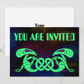 Invitation Aliens liés (Aliens et noeud celtique) (Devant / Derrière)