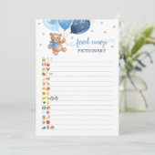 Invitation Alimentation Emoji jeu Pictures Blue Teddy Bear Ca (Debout devant)