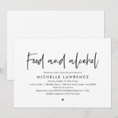 Invitation Alimentation et alcool, Fête des mariées Décontrac (Devant / Derrière)