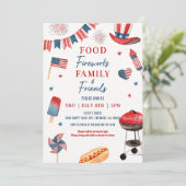 Invitation Alimentation Fireworks Famille et amis 4 juillet b (Debout devant)