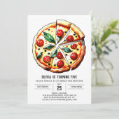 Invitation Alimentation Pizza Anniversaire (Debout devant)