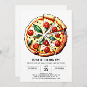 Invitation Alimentation Pizza Anniversaire (Devant / Derrière)